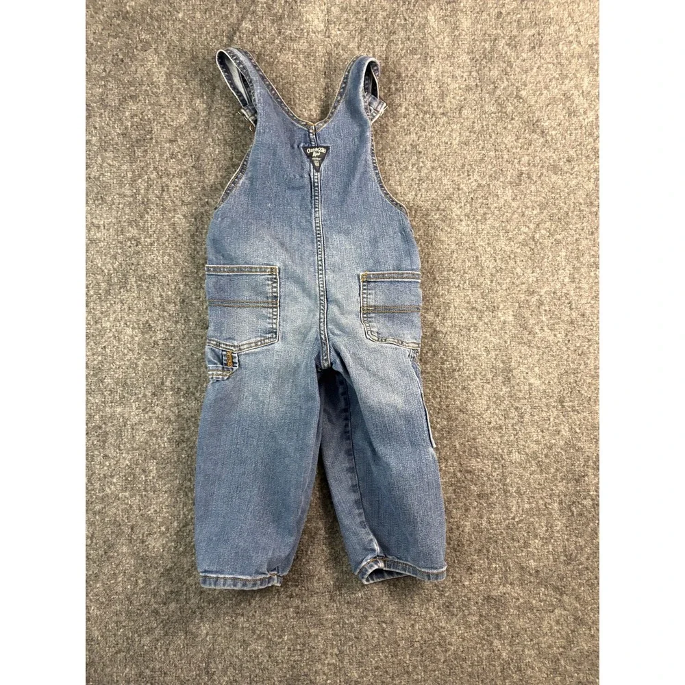 OshKosh B'gosh Toddler Denim Overalls 3T Blue Adjustable Strap Carpenter Style